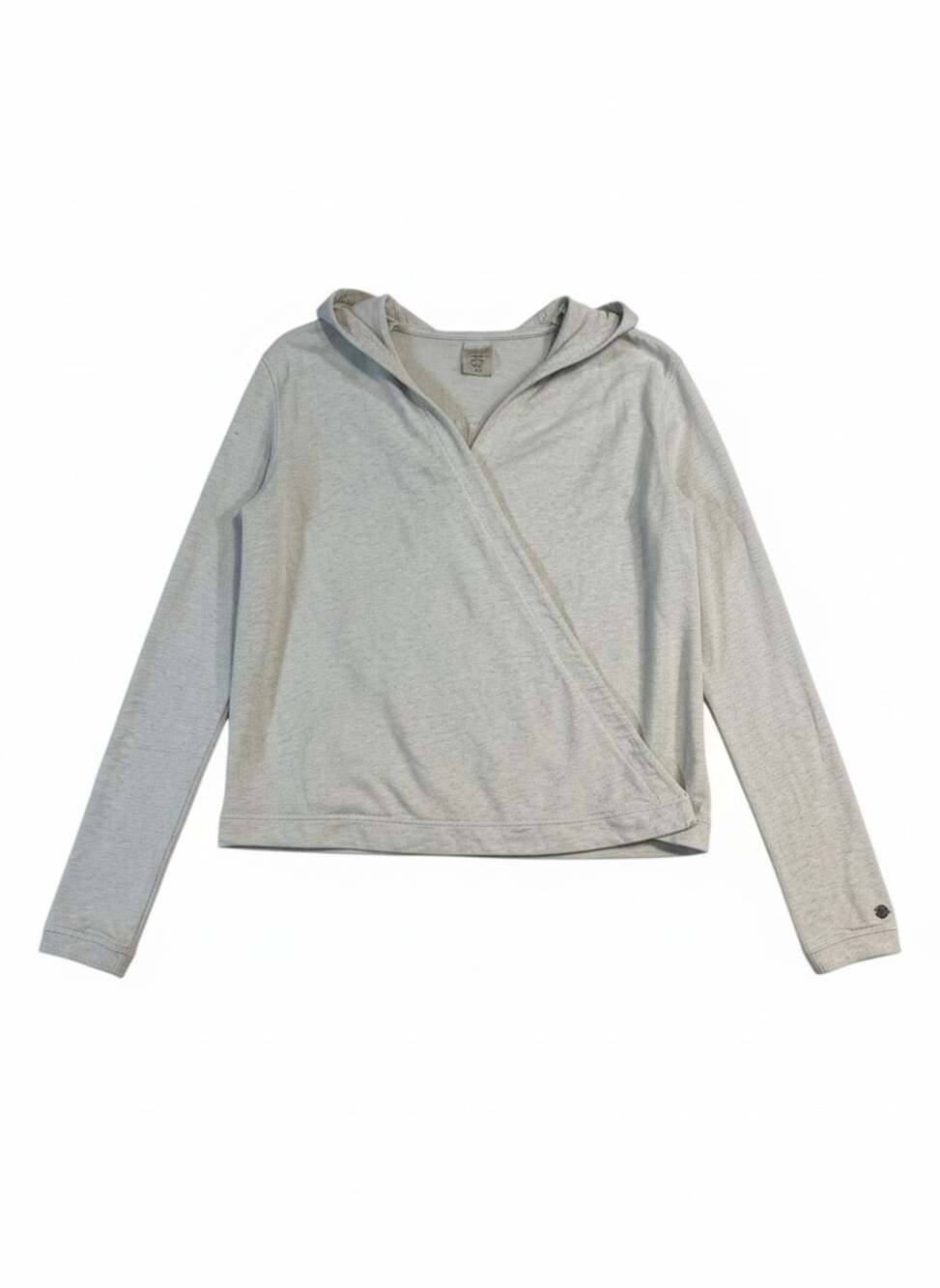 CALIA by Carrie Underwood Effortless Heathered Grey Wrap Front Hoodie Medium